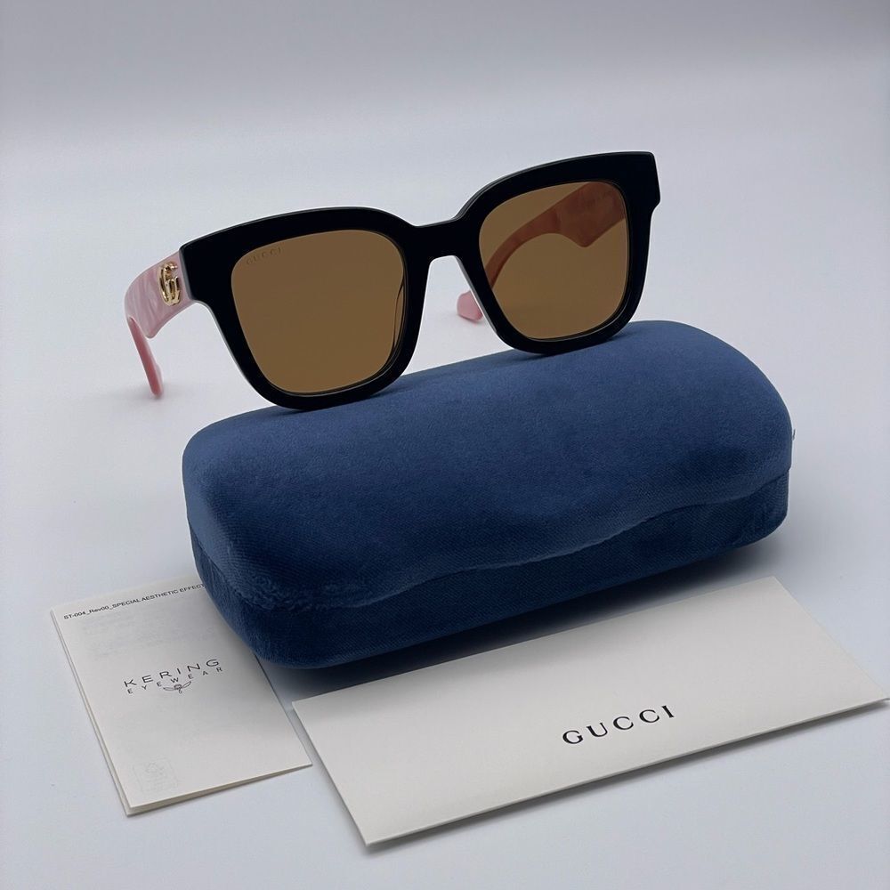 BRAND NEW GUCCI GG0998S 005 Black/Pink/Brown Women Sunglasses - Picture 10 of 11